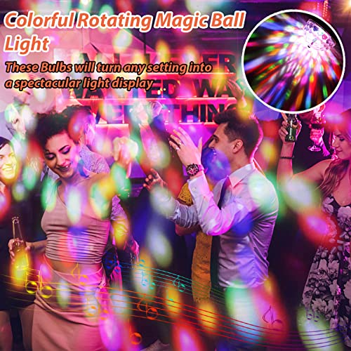 MIKWOAB 4 Pack Colorful Rotating LED Disco Ball Lights for Party, Home, Bar & Karaoke
