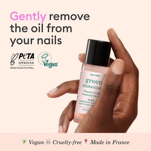 Manucurist Nail Degreaser - Efficient and Bio-Sourced 94,5% - Extend the wear of Nail Polish Green™ - Compatible System Green - Nail Care - Nail Cleaner - 1 fl oz