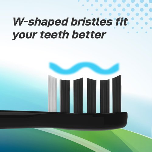Toothbrush Heads Replacement Compatible with Gleem Electric Toothbrush - Brush Heads Refills Compatible with Gleem, Black, 10 Count