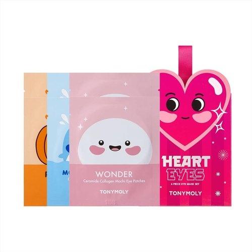 TONYMOLY Hydrogel Eye Mask Set - 6 Assorted Masks for Fine Lines, Dark Circles & Moisturizing | Collagen & Hyaluronic Acid