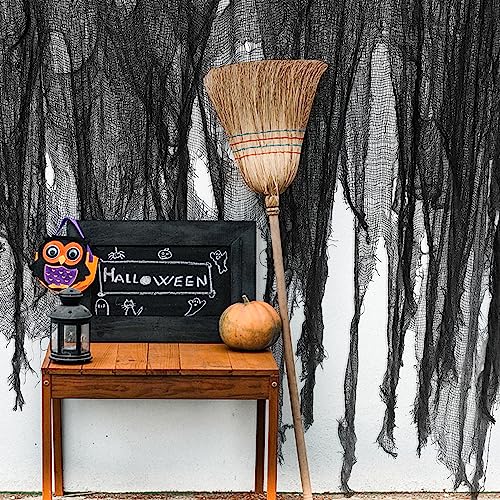 200 x 59 Inch Black Creepy Halloween Cloth - Large Spooky Decoration for Parties