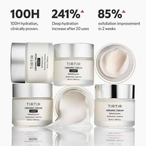 TIRTIR Natural Ceramide Cream | Deep moisturizer for Glass Skin, Polyglutamic acid, Centella Asiatica Extract, Skin barrier, Lightweight, Mild, Nature derived ingredients, Dry skin, Korean skincare