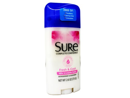Sure Antiperspirant Deodorant, Solid, Fresh and Cool, 2.6 oz, (6 Pack)
