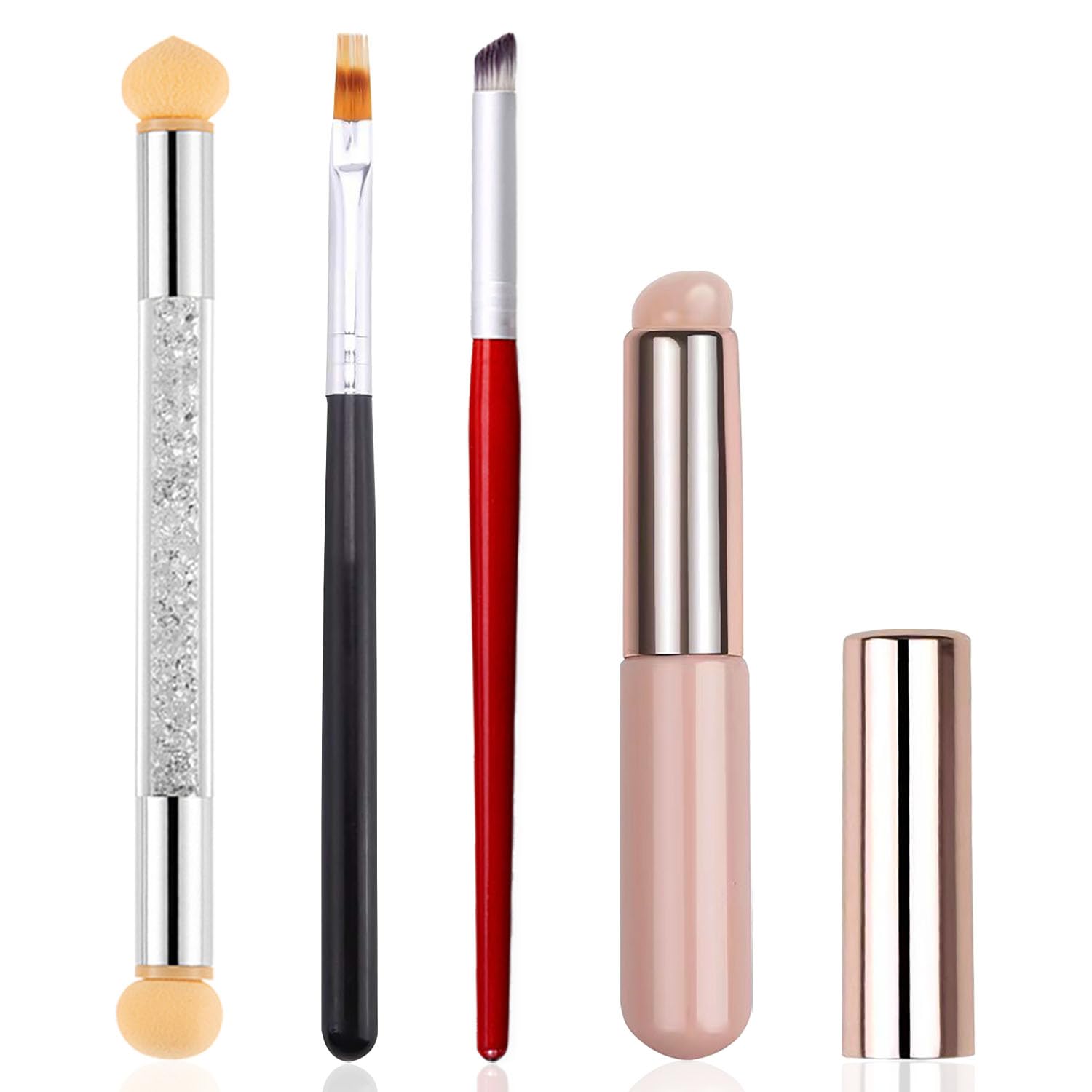 WOKOTO 4 Pcs Ombre Nail Brush For Gel Nails Gradient Nail Sponges Silicone Nail Brushes For Ombre Nail Art Brushes For Acrylic Application Nails Art Tools For French Tip Nail Art Ombre Brushes