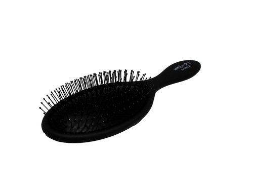 CALA Wet-N-Dry Detangling Hair Brush - Soft Flexible Bristles for Smooth, Frizz-Free Hair | Black
