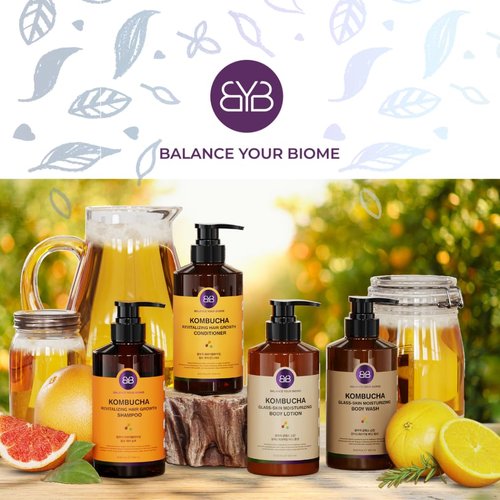 Kombucha Glass-Skin Moisturizing Body Lotion, Fermented soybeans, barley, pear juice, pomegranate,12 types of Vitamin. pH balance, K-Beauty,16.9 fl.oz.500ml,No Silicone.Mesh-like texture wraps skin.