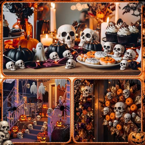 Extra Large 20 Pcs Halloween Skeleton Skulls Decor - Plastic Skull Heads
