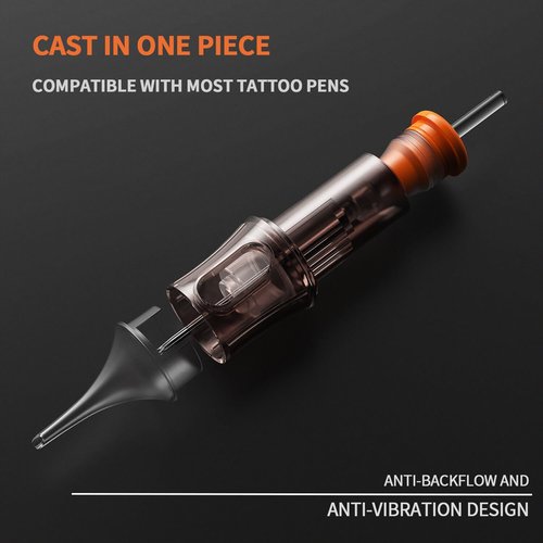 50 Assorted Tattoo Cartridge Needles Mixed Size #10 Bugpin Round Liner Shader - 15 Pcs each of 3RL, 5RL - 10 Pcs 7RL - 5 Pcs each of 3RS, 7RS Pro Disposable Membrane Tattoo Needles