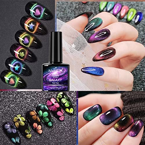 Cat Eye Gel Nail Polish Set - Hema-Free 9D Magnetic & Chameleon Effects
