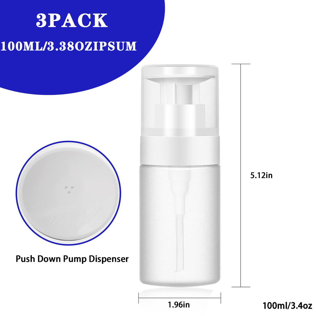 XILAZAB 2/3 Pack-Acetone Bottle Push Down Pump Dispenser-Lockable Alcohol Pump Dispenser Bottle -Nail Polish Remover Pump Bottle 100/180 ML-Liquid Dispenser Pump Bottle (3 * 100ml White)