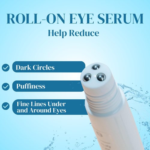 Miss Spa Eye Serum - 5-in-1 Roll-On Cream for De-Puffing & Brightening | Anti-Aging Under Eye Roller with Vitamin B3