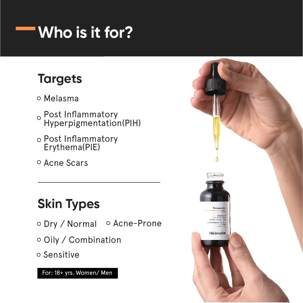 Tranexamic Acid 3% Face Serum by Minimalist - Brightens Dark Spots & Melasma | Unisex | 1 Fl Oz / 30 ml