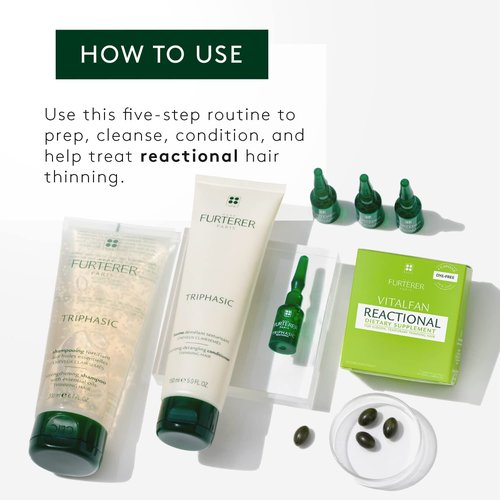 Rene Furterer Reactional Thinning Hair Ritual - Drug-Free Solution for Sudden Thinning Hair | 1 Ct.