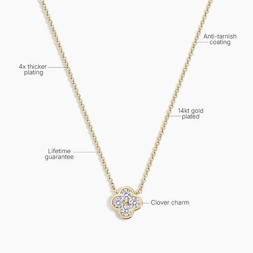 Electric Picks Camilla Clover Necklace - Elegant 14kt Gold Plated Dainty Layering Jewelry for Women