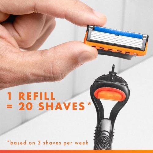 Gillette Fusion5 Razor for Men, 1 Gillette Razor Handle, 5 Razor Blade Refills, with Lubrastrip, for a Close Shave
