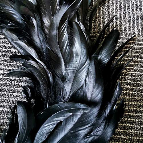 Black Feather Wreath - 14.9'' Halloween Front Door Decor - Variation of Feather Wreath 1