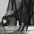 Black Halloween Spooky Cloth - 400x30 Inch Creepy Fabric for Party Decorations