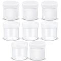 TSA Approved Wide Mouth Travel Size Containers, PP Clear & White Leak Proof Travel Plastic Jars with Lids for Creams Lotion Cosmetic, Jewelry Beads, Sample, Small Items Storage (3.4 oz, 8 Pcs)
