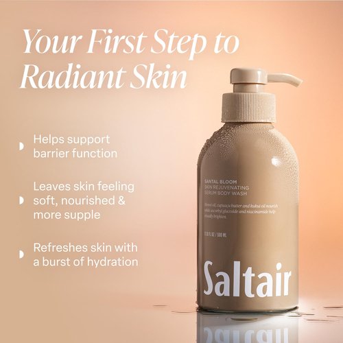 Saltair Body Wash - Moisturizing Luxury Shower Gel with Monoi Oil & Cupuacu Butter | 2-Pack 17oz Pump Bottles