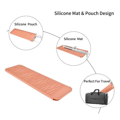 EIOKIT Silicone Heat Resistant Travel Pouch for Straighteners, Crimping Irons, Curling Wands, Flat Irons, and Hair Styling Tools
