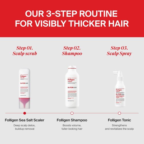 Dr.FORHAIR Folligen Tonic - Revitalizing Scalp Serum for Nourishment & Hair Thickening | 4.06 fl oz