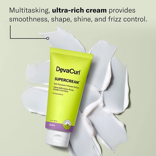 DevaCurl SuperCream - Ultra-Rich Moisturizing Definer | Hydra-Definition Blend | Versatile Styling Cream