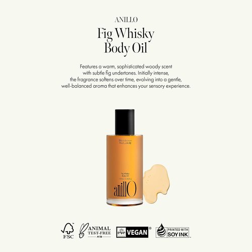 Fig Whisky Hydrating Body Oil - Fast-Absorbing Non-Greasy Moisturizer with Fig, Argan & Jojoba Oils | 3.38 fl. oz