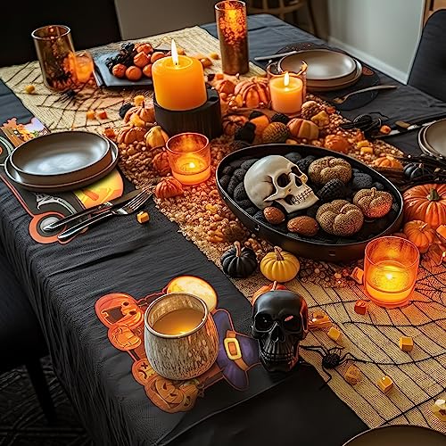 Gnomes Halloween Placemats Set of 6 Waterproof Plastic Table Mats