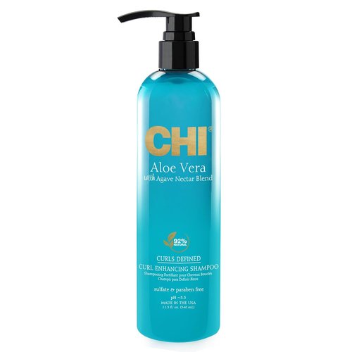 CHI Aloe Vera Curl Enhancing Shampoo - Gently Cleanses & Boosts Moisture for Curly Hair | 11.5 Oz
