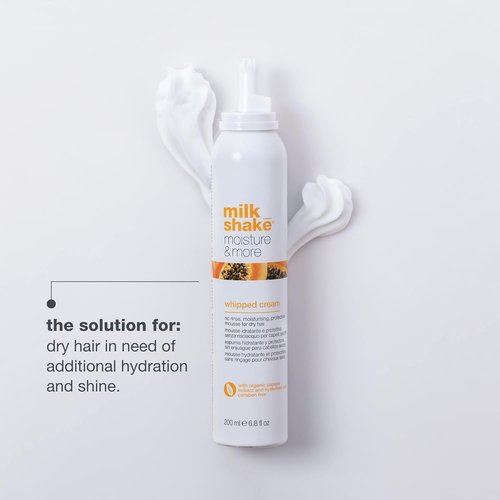 Milk_Shake Moisture & More Whipped Cream - No Rinse Hair Moisturizer Foam | Boosts Softness & Shine | 6.8 fl oz (200 ml)