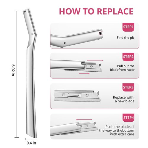 Mistfree Dermaplane Razor for Women Face, Eyebrow Razor for Women & Men, Professional Metal Dermaplaning Tool with 12PCS Refill Blades, Reusable Face Razor for Exfoliation & Peach Fuzz Removal