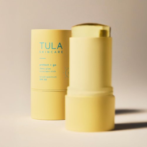 TULA Skin Care Protect + Glow Daily Sunscreen Stick Gel Broad Spectrum SPF 30 - Skincare-First, Non-Greasy, Non-Comedogenic & Reef-Safe with Pollution & Blue Light Protection, Supersize, 3.38 oz