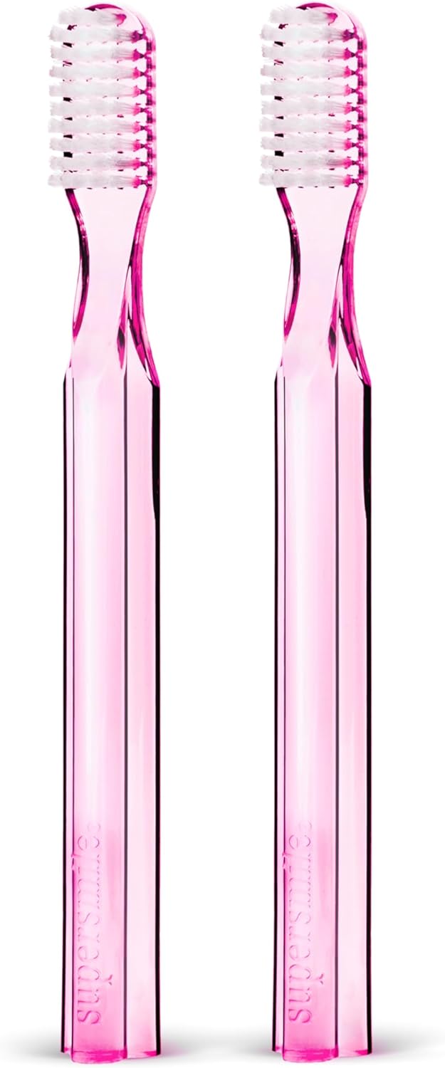Supersmile 45° Patented Toothbrush - New Generation Design, Pink | 2 Count Set