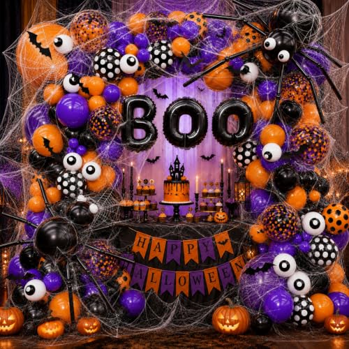 Halloween Balloon Garland Arch Kit 202PCS for Spooky Party Decorations