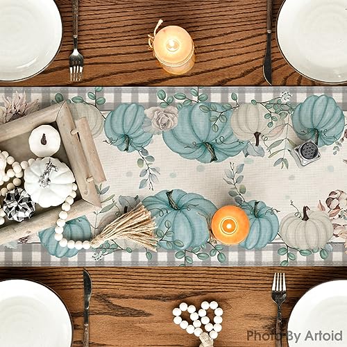 Artoid Mode 13x72 Inch Blue Fall Polyester Table Runner for Home & Party Decor