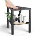 Shower Stool for Shaving Legs, Shower Step Stool for Inside Shower, Non-Slip Spa Shower Foot Rest, Corner Bathroom Bench Bath Seat with Storage Shelf for Small Shower Spaces, Rustproof & Waterproof