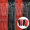 Red and Black Door Streamers Foil Curtain - Casino Halloween Party Decoration - Variation 02
