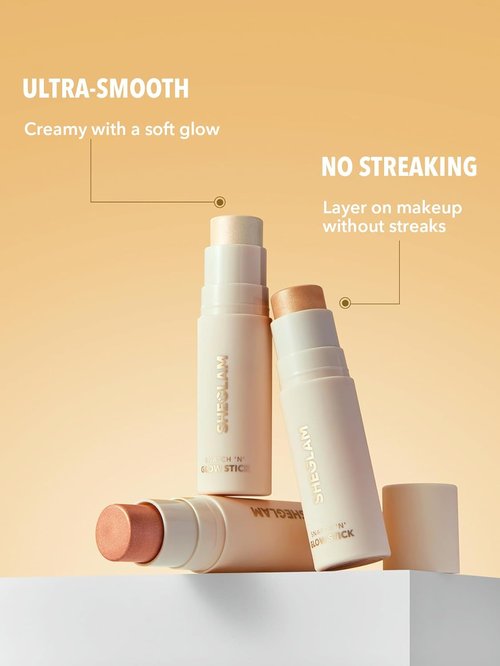 Sheglam Cream Highlighter Stick - Long-Lasting Brightening Makeup in Tea Cake Shade