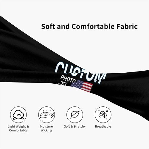Skiennix Custom Sports Headband - Moisture-Wicking, Breathable, Elastic Design | Personalized Photo/Logo/Text