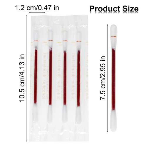 Disposable Iodine Cotton Swabs, Individually Wrapped Medical Iodophor Swabsticks Bulk, Povidone Wound Iodine Qtips Cotton Buds First Aid Kits for Nasal Ears Bruise Care, Travel Outdoor (White 100)