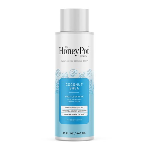 The Honey Pot Company - Body Wash for Women - Coconut Shea Hydrating Body Cleanser - Moisturize & Cleanse Skin - Free of Parabens & Sulfates - 15 Fl. Oz