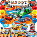 Race Car Birthday Party Supplies Set - 114 pcs Car Theme Tableware & Decorations