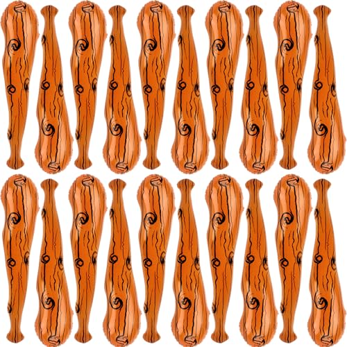 Inflatable Caveman Bat Stick Set - 20 Brown 35-Inch Party Props for Halloween & Cosplay