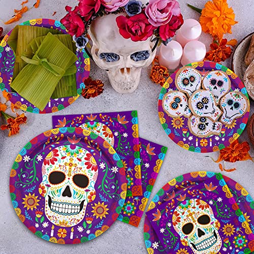 Day of the Dead Party Supplies Kit Serve 25 - Skull Plates Cups Napkins