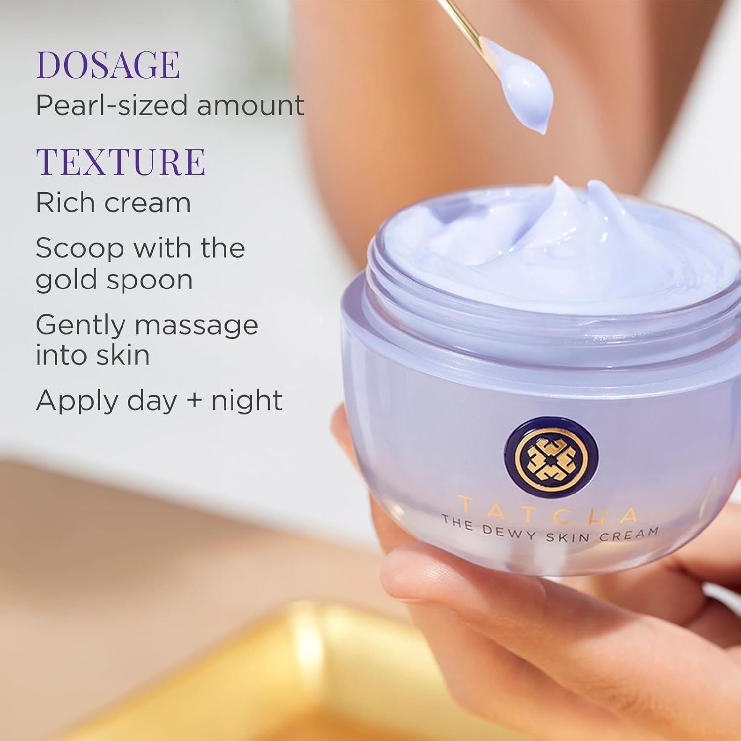 TATCHA Dewy Skin Cream - Travel-Sized Mini Hydrating Face Cream for Dry & Combination Skin