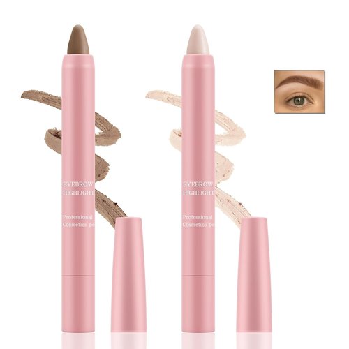Boobeen Eyebrow Highlighter - Dual Color Contour Brow Pencil & Illuminating Cream Pen for Natural Brows