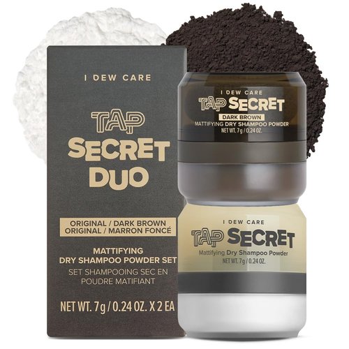 I DEW CARE Biotin Clarifying Dry Shampoo Duo - Strengthening & Volumizing for Brunettes | Travel Size 0.29 Oz * 2