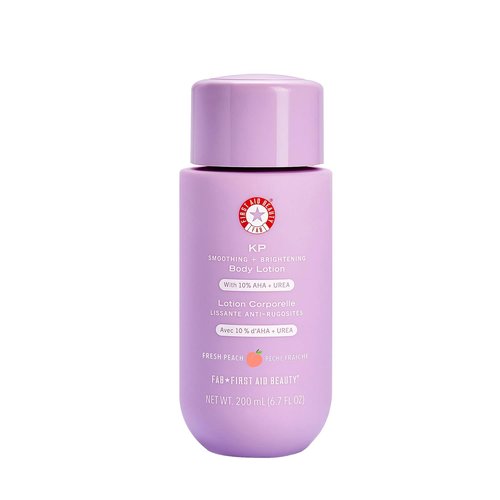 First Aid Beauty - KP Smoothing Body Lotion | 10% AHA & Lactic Acid for Exfoliation & Moisturization - New Peach Scent (6.7 fl oz)