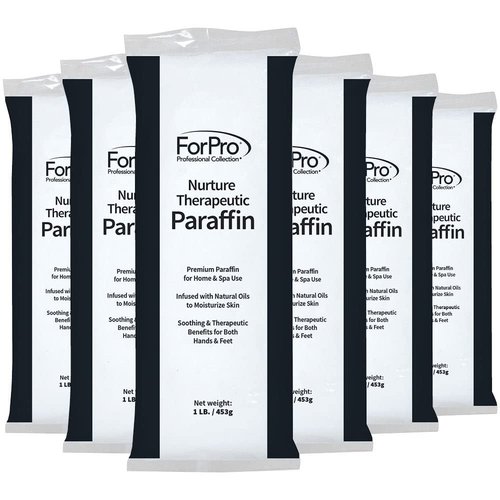 ForPro Professional Collection Nurture Paraffin Wax Refill, Fragrance Free, Six 1-Pound Paraffin Blocks, Non-Greasy, Moisturizing for Soft & Healthy Skin, Unscented, 6 Lbs