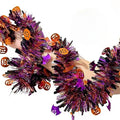 Halloween Tinsel Garland 33FT Pumpkin Bat Metallic Decor for Party & Home